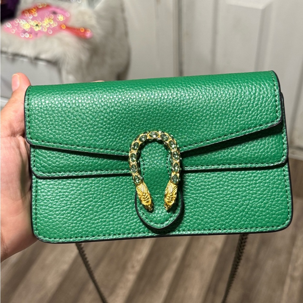 Dinosaur Designs Green Leather Clutch